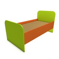 Кровать детская одноярусная на панелях (цвет) 1232х632х600 мм