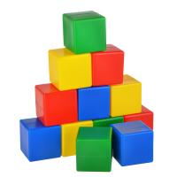 Набор цветных кубиков с бортиками, 12 штук