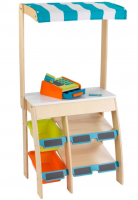 Деревянная игрушечная торговая площадка "Бакалея" с кассовым аппаратом