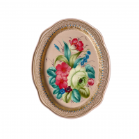 Поднос с жостовской росписью (овал) 30х23 см