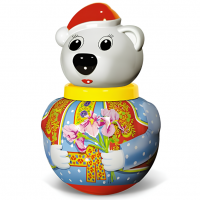 Неваляшка "Белый медведь Тёма" 18 см, в пакете