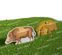 Двусторонний модуль с сенсорными элементами «Тактильный топиарий Кабан»