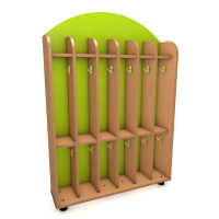 Шкаф для полотенец напольный двухъярусный, 6 секции (ХДФ цветной)