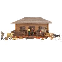 Набор фигурок животных cерии "На ферме": Ферма игрушка, овцы, теленок, лошади, фермеры, инвентарь - 21 предмет