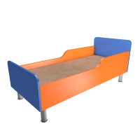 Кровать детская одноярусная на металлических ножках с бортиками 1232х632х600 мм