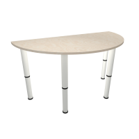 Стол полукруглый, регулируемый по высоте (г.р. 0-3), 1000х500 мм, березовый мультиплекс