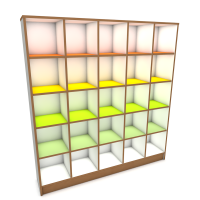 Шкаф для горшков на цоколе, 25 ячеек