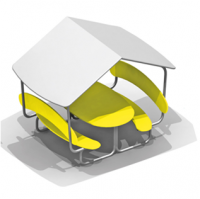 Стол со скамьями и навесом