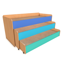 Кровать выкатная трехъярусная (1484х656х720 мм)