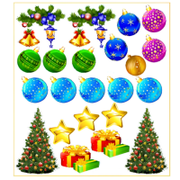 Комплект интерьерных наклеек "Новый год"