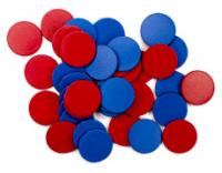 Фишки счетные 2х цветные. Красный/Синий, 25 мм, 200 шт.