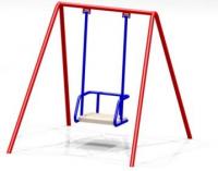 Качели на металлических стойках, с жесткой подвеской