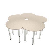 Стол-трансформер "Капля" (5 столов), 700х570 мм (березовый мультиплекс)